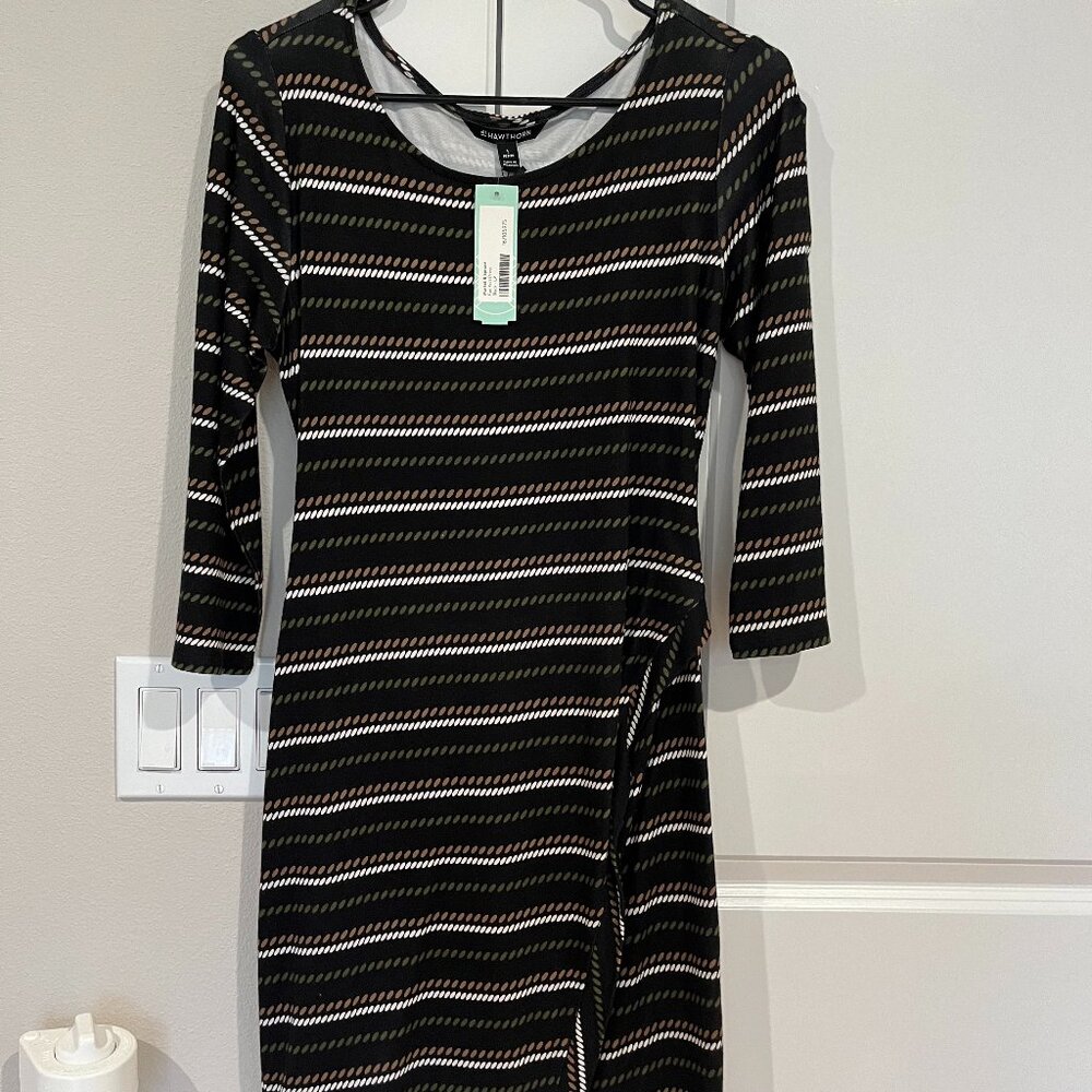 Market and Spruce | Dress | Black with Pattern | Size Large Petite